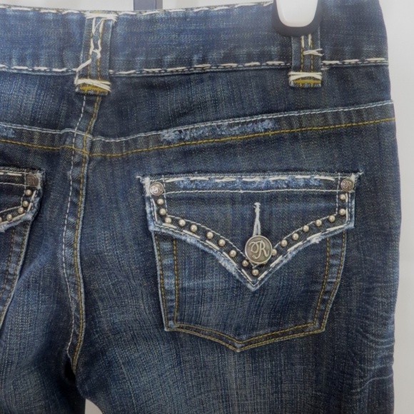 Rock and Roll Cowgirl Jeans Size 27 Low Rise Studded Heavy Stitching Western - Picture 8 of 8